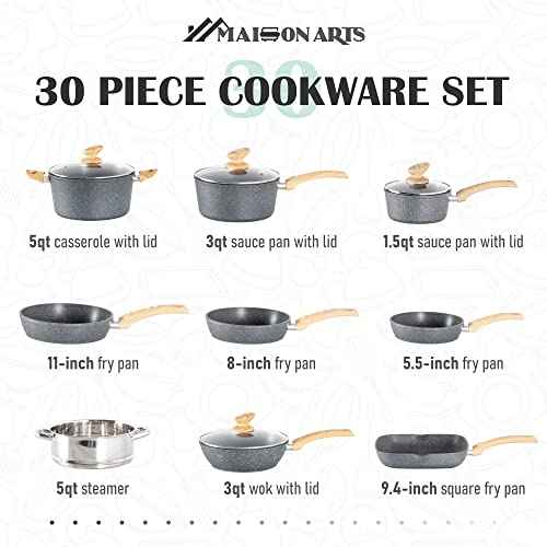 30 Piece Induction Pots and Pans Set
