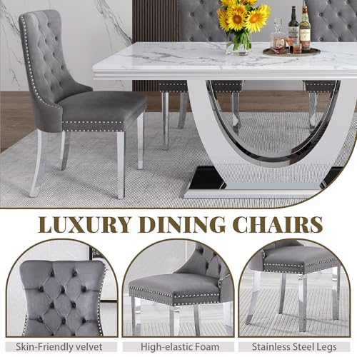 Marble Dining Table Set for 4
