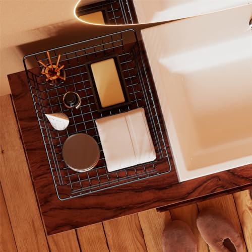 Freezer Baskets Metal Storage Organizer Bin Basket Wire Storage Basket for Kitchen Pantry Bathroom Large Metal Farmhouse Food Fruit Produce Organizer Bins (2 Count)