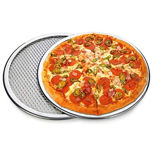Pizza Screen 3PCS Aluminum Alloy Seamless Pizza Screen Non Stick Mesh Net Baking Tray Cookware Kitchen Tool For Oven (3 Count)