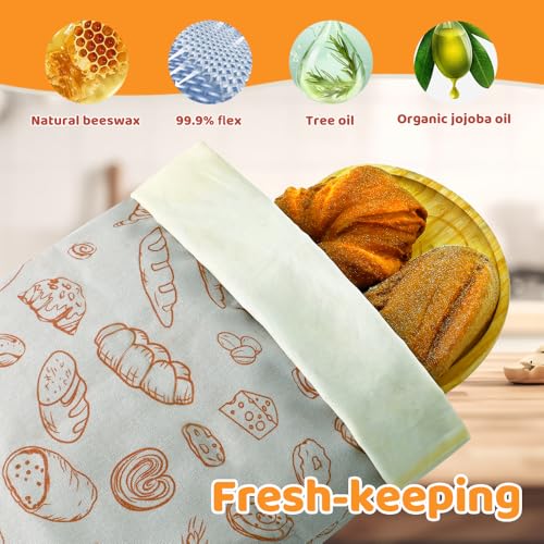 Beeswax Bread Bags for Homemade bread (2 Count)