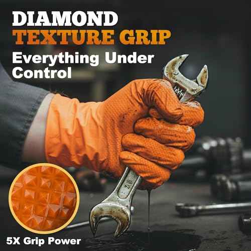 Heavy Duty Industrial Orange Nitrile Gloves (1000 Count)