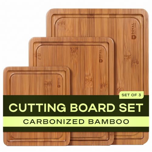 Wooden Cutting Boards for Kitchen Meal Prep & Serving (3 Count)