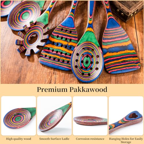 Pakkawood 7 Piece Wooden Cooking Utensils (7 Count)