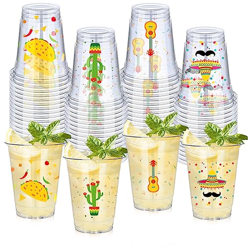 200 Pcs 12oz Fiesta Cup Mexican Disposable Plastic Margarita Glasses (200 Count)