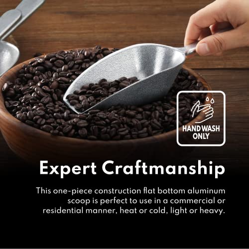 One Piece Cast Aluminum Flat Bottom Bar Ice Flour Utility Scoop