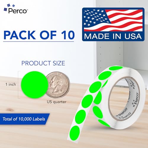 Neon Green Perforated Round Circle Dot Sticker 1 (10 Count)