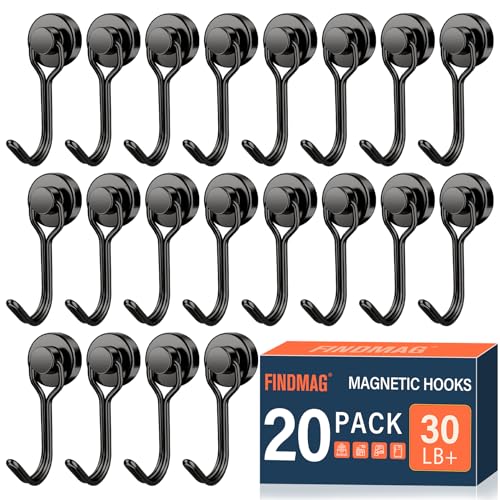 20 Pack Black Magnet Hooks (20 Count)