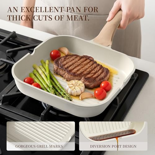 16Pcs Ceramic Pots and Pans Set Non Stick
