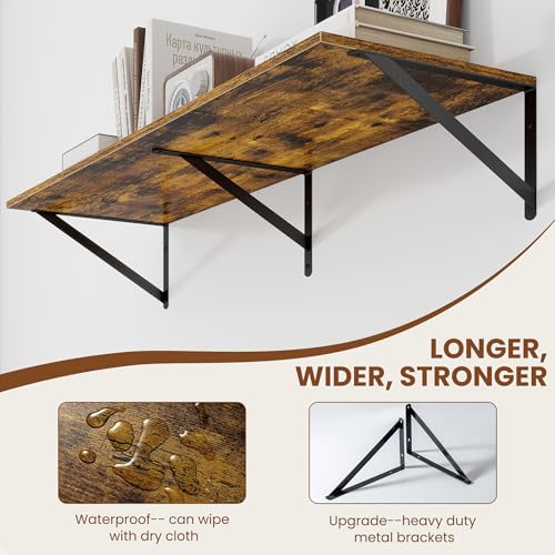 40W x 12D Deep Floating Shelves Set of 2 Rustic Brown (2 Count)