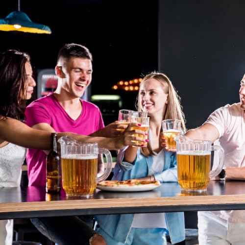 Tessco 36 Pcs Plastic Pitchers 60 Oz Clear Water Beer Jug Large (36 Count)