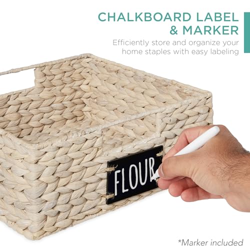 Set of 4 13x12in Water Hyacinth Pantry Baskets (4 Count)
