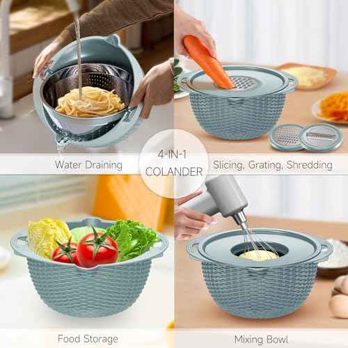 4 1 Strainer with Bowl & Spoons Set