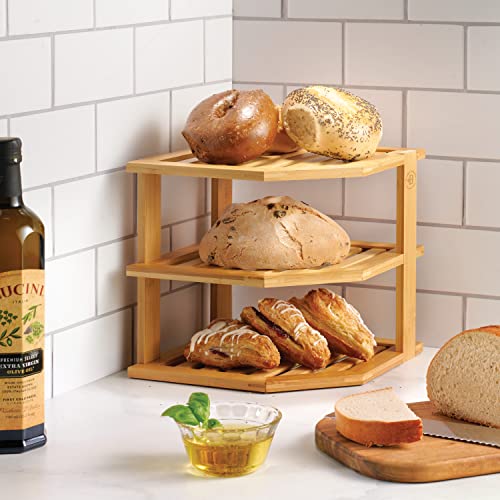 Bamboo Plate Organizer for Cabinet (2 Count)