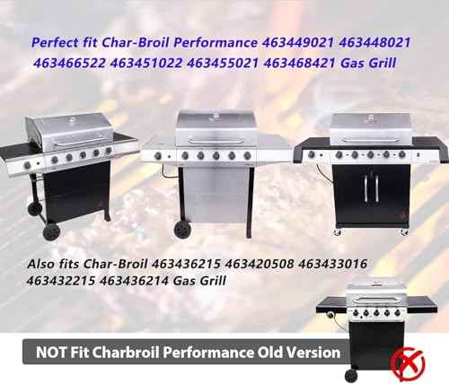 Grill Parts for Charbroil Performance 5 Burner 463448021 463449021 463451022 Cast Iron Grill Grates Stainless Steel Burners