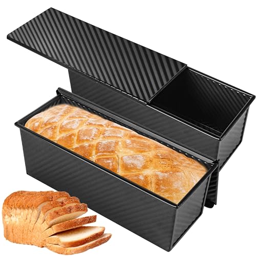 2 Pack Black 13inch Pullman Loaf Pan with Lid (2 Count)