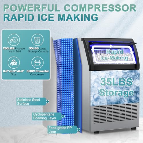 Commercial Ice Maker Machine 260Lbs