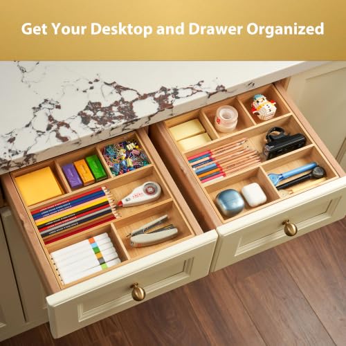 Bamboo Desk Drawer Organizer