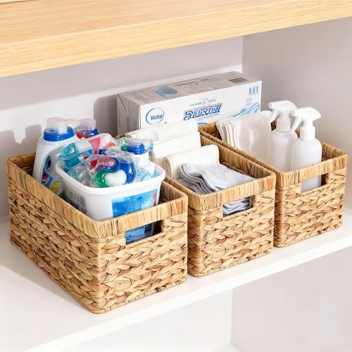 Wicker Storage Baskets for Shelves (4 Count)