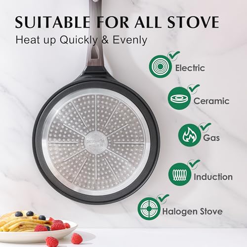 12 Inch Nonstick Crepe Pan Granite Coating Pancake Pan Black