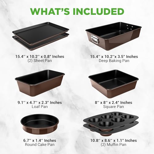 8 Piece Nonstick Stackable Bakeware Set