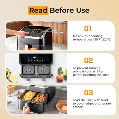 Air Fryer Liners Disposable for Dual Basket