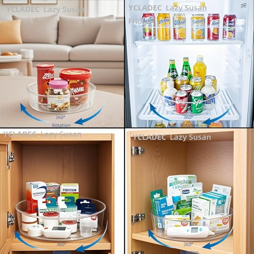 6 Pack Lazy Susan 11.5" Turntable Rotating Spin Organizer Storage