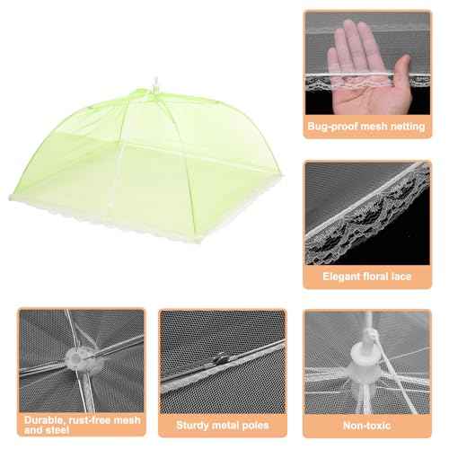 3 Pcs Large and Tall Food Covers 17" Mesh Food Covers for Outdoors Collapsible Food Protector Covers Tent for Parties Outdoor Picnics BBQs (3 Count)