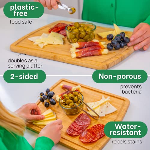 15 Inch Bamboo Cutting Board with Lifetime Replacements