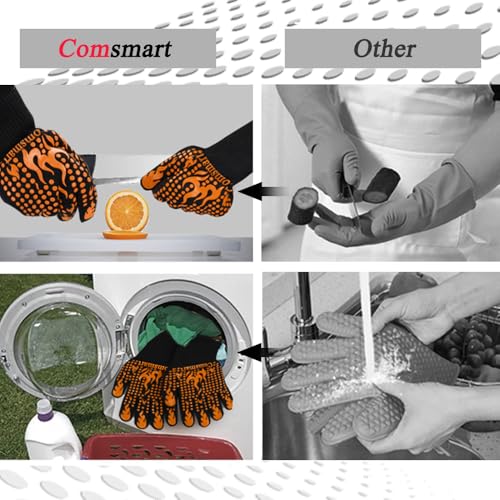 BBQ Gloves 1472°F Heat Resistant Grilling Gloves Silicone Non (2 Count)
