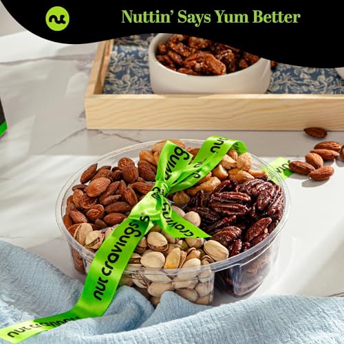 Mixed Nuts Gift Basket + Green Ribbon (16 Ounce)