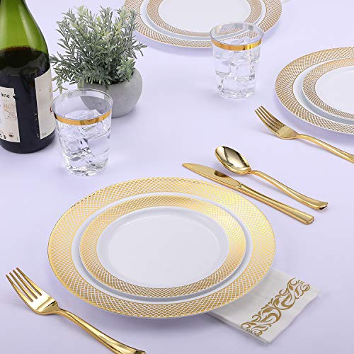175 Pieces Gold Dinnerware Set for 25 Guests