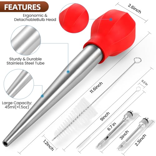Large Turkey Baster with Cleaning Brush & Needle