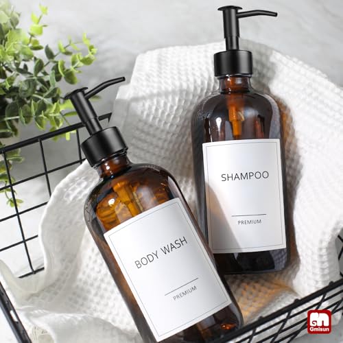 Amber Glass Soap Dispenser (2 Count)