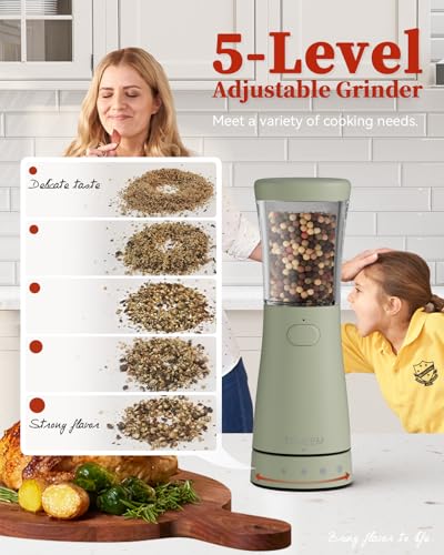 Electric Salt and Pepper Grinder Set with Storage Base (2 Count)