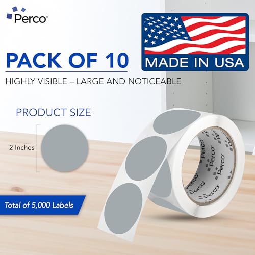 Grey Perforated Round Circle Dot Sticker 2 (80 Count)