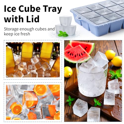 Silicone Ice Cube Tray 3 Pack (3 Count)
