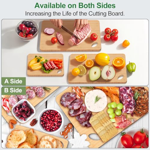 Wood Cutting Board Set of 3 (3 Count)