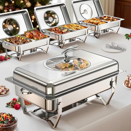 Rectangular Chafing Dishes for Buffet with Glass Lid