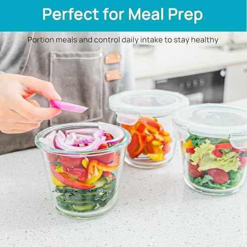 10Pack 22oz and 5pack Glass Storage Containers with Snap Airtight Lids (8 Count)