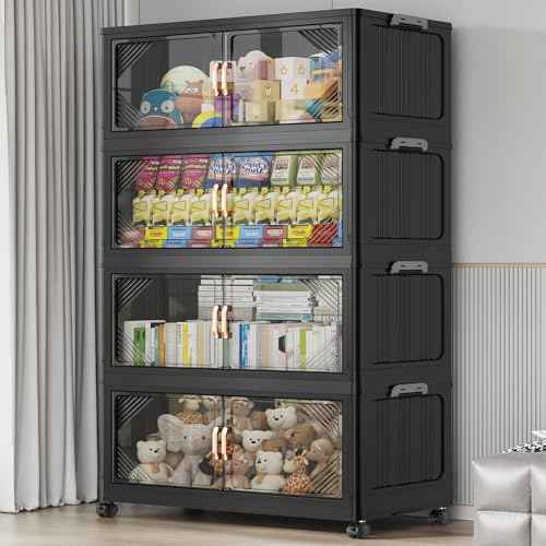 V60 560QT Plastic Stackable Storage Bins with Lid (4 Count)