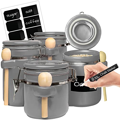 4 Piece Ceramic Kitchen Canisters Set (4 Count)