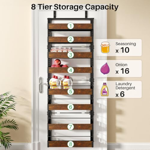 8 Tiers Wooden Over Door Organizer