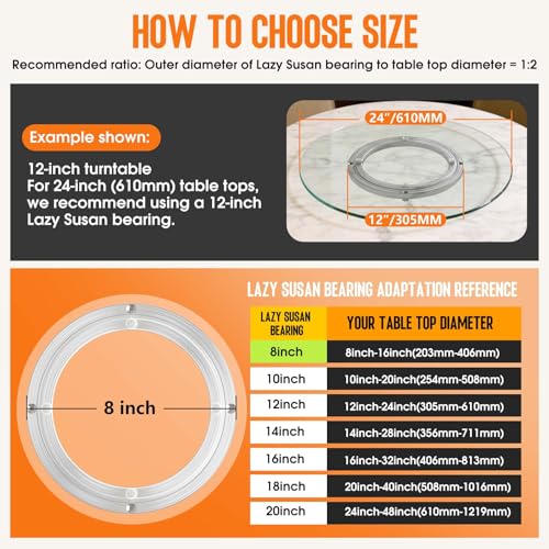 Heavy Duty Lazy Susan Bearing 8 Inch