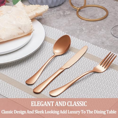 40 Pcs Rose Gold Silverware Set Service for 8 (40 Count)
