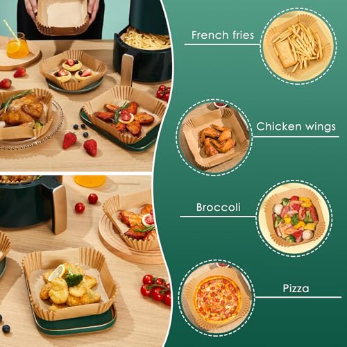 125PCS 4.7 Inch Square Air Fryer Liners Disposable for 1 (125 Count)