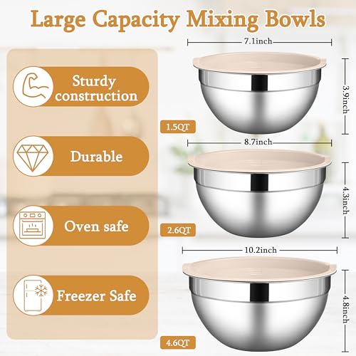 Mixing Bowls with Lids Set (6 Count)