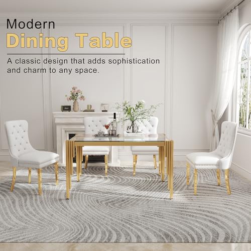 51'' Modern Glass Dining Table for 4 People
