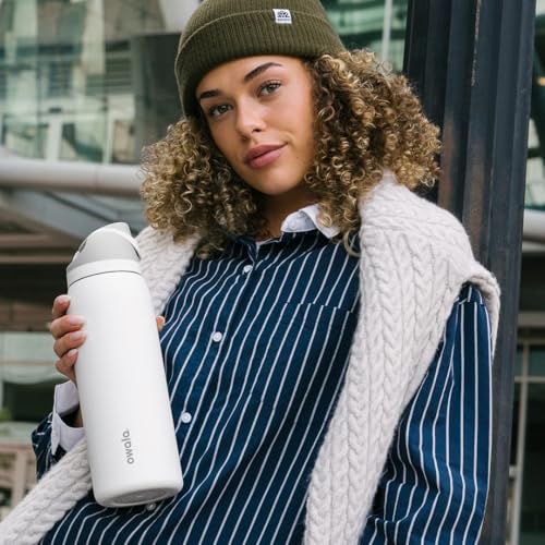 FreeSip Stainless Steel Water Bottle 32 oz Shy Marshmallow