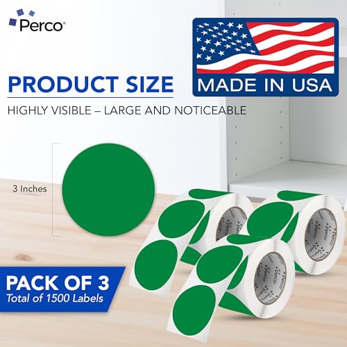 Green Perforated Round Circle Dot Sticker 3 (3 Count)